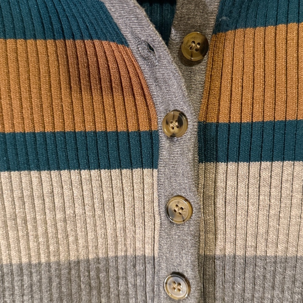 Hem & Thread Striped Ribbed Long Sleeve Sweater Top - Picture 5 of 7